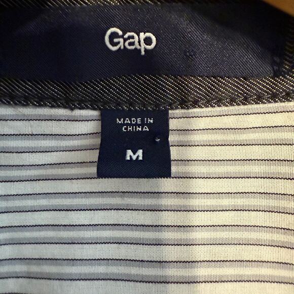 Women's Gap Black Chambray Shirtdress Button Front Tie Waist Dress Size M - Picture 3 of 9